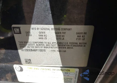 2010 Chevrolet Malibu Ls z USA, uszkodzony, nr VIN 1G1ZB5EB4AF110016